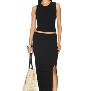 Autumn Cashmere Broken Stitch Knit Crop Tank & Skirt Set